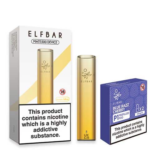 Elf Bar Mate 500 Pod Starter Kit with P1 E-Liquid Pods - Aurora Yellow