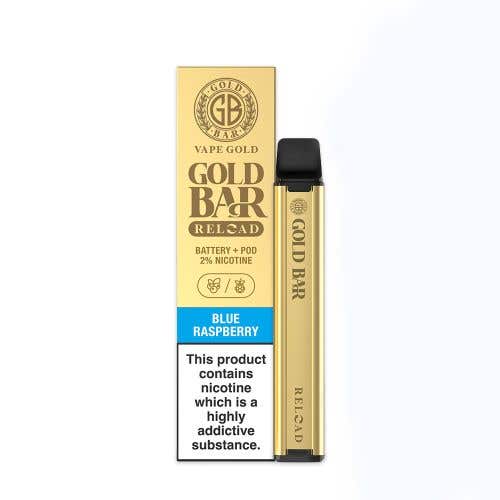 Vape Gold's Gold Bar Reload Prefilled Pod Vape Kit - Blue Raspberry